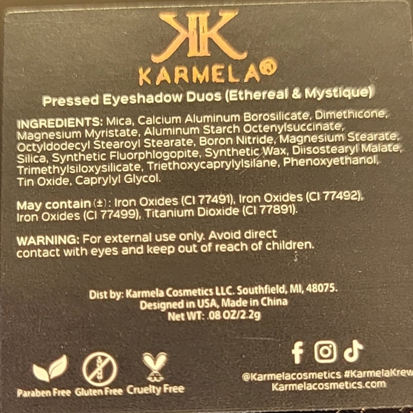 Karmela Cosmetic Shadow 2 Grams  Color Ethernal & Mystique - Picture 3 of 3